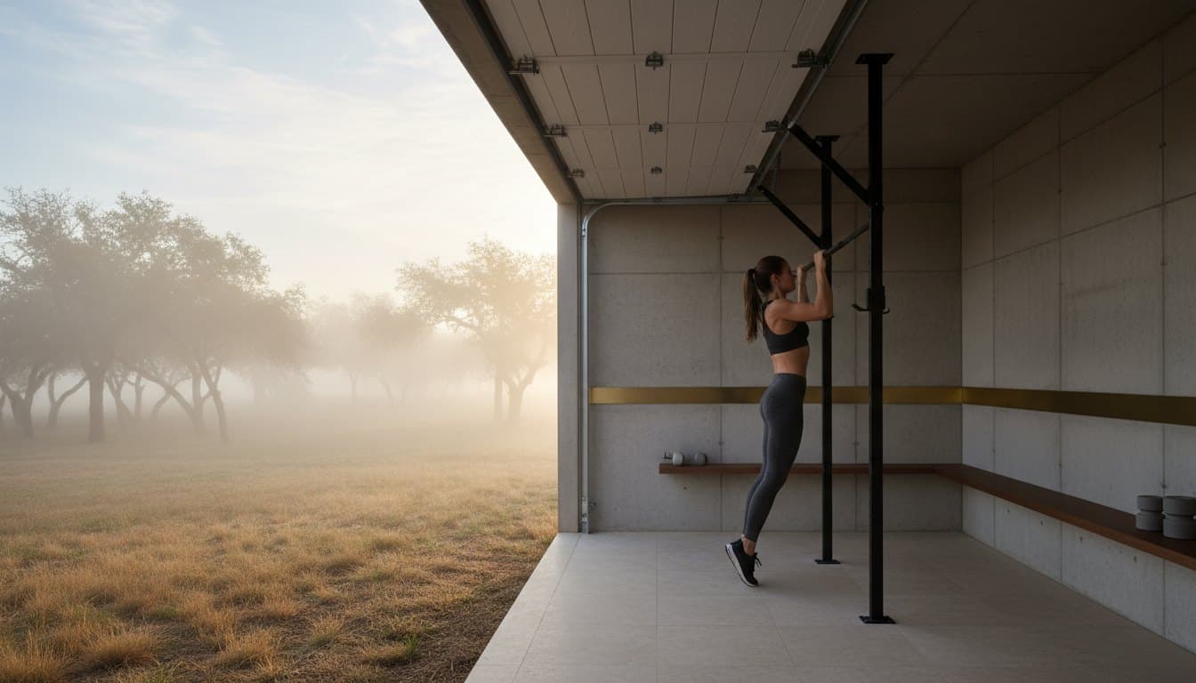 Morning training with the door open