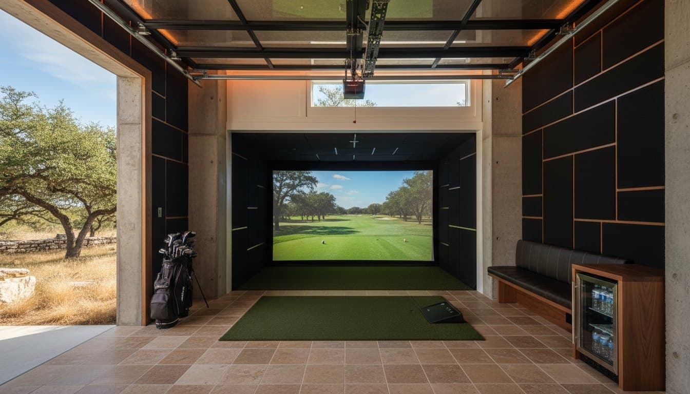Sim Bay: golf simulator inside a garage